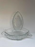 Vintage Set Franse Vis Schaaltjes ‘Poisson’, Schaal, Ophalen of Verzenden, Ovaal, Glas