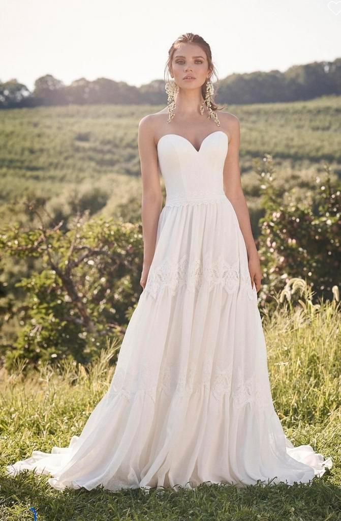 Lillian West 66127 trouwjurk linnen boho maat 38 40, Kleding | Dames, Trouwkleding en Trouwaccessoires, Zo goed als nieuw, Trouwjurk