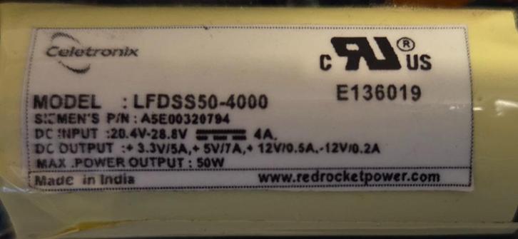 LFDS50-4000 Modular Power Supply – Siemens P/N A5E00320794, Hobby en Vrije tijd, Elektronica-componenten, Zo goed als nieuw, Ophalen of Verzenden