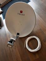Triax 60 cm schotel zgan met dubbele kop en 15 mtr kabel, Audio, Tv en Foto, Schotelantennes, Ophalen, Zo goed als nieuw
