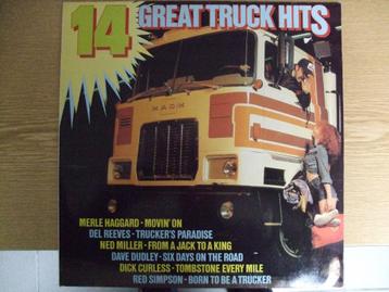 LP  14 GREAT TRUCK HITS   DEL REEVES - NED MILLER - HAGGARD  beschikbaar voor biedingen