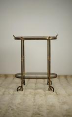 Antieke messing bar cart - Frankrijk, Ophalen of Verzenden