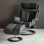 NIEUW: Stressless Magic Large Incl Voetenbank Zwart Leer, Huis en Inrichting, Ophalen, Nieuw, 75 tot 100 cm, Modern