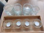 15 stuks glazen potjes, Ophalen of Verzenden, Overige materialen, Minder dan 25 cm