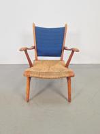 Vintage De Ster fauteuil biezen ‘50 Gelderland Mid Century, Huis en Inrichting, 75 tot 100 cm, Riet of Rotan, Gebruikt, Ophalen of Verzenden