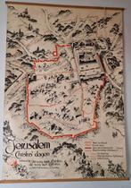 Schoolwandkaart Jeruzalem - Frater Bellarminus L.J. Welling, Frater Bellarminus L.J. Welling, Ophalen of Verzenden, 1800 tot 2000