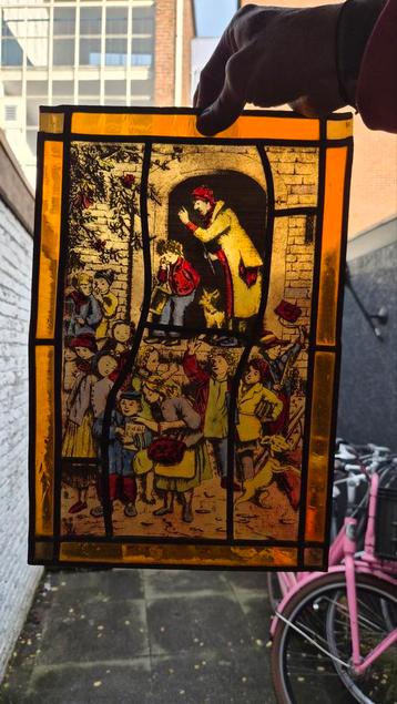 Vintage Glas in Lood Paneel beschikbaar voor biedingen