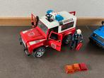 Bruder Land Rover brandweerauto en politieauto, Ophalen of Verzenden, Gebruikt, Jongen of Meisje