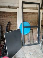 Kunstof kozijn met raam antraciet, 75 tot 150 cm, Kunststof, Gebruikt, Raamkozijn