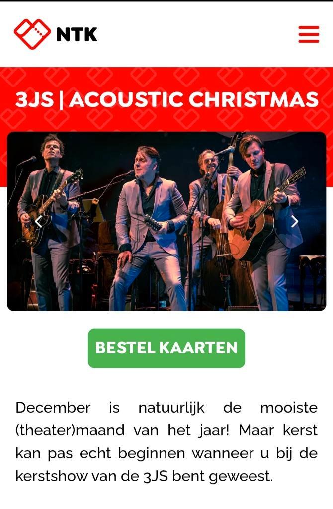 3 js  Acoustic Christmas in Emmen, Tickets en Kaartjes, Evenementen en Festivals, Twee personen