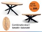 Combo deal Ovale eettafel + salontafel, Huis en Inrichting, Tafels | Eettafels, 50 tot 100 cm, Nieuw, Overige materialen, 150 tot 200 cm
