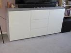 Hoogglans wit (tv) meubel/dressoir, Ophalen, Kunststof, 150 tot 200 cm, Zo goed als nieuw