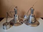 Twee industriële rvs Ikea lampen, Ophalen of Verzenden, Gebruikt, Minder dan 50 cm