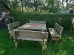 Tuinset vierkant xL of XXL tafel met losse banken, Meer dan 8 zitplaatsen, Nieuw, Ophalen of Verzenden, Tuinset