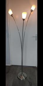 Retro vloerlamp met 3 glazen schelpkappen, Ophalen of Verzenden, Zo goed als nieuw, Glas, 150 tot 200 cm