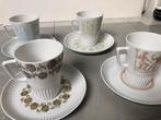 4x kop schotel porselein Mosa Maastricht E Bellefroid 50-ies, Ophalen of Verzenden, Zo goed als nieuw, Overige stijlen, Kop(pen) en/of Schotel(s)
