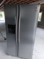 Rvs Amerikaanse koelkast en vriezer LG met ijsblokjesmachine, Ophalen, Gebruikt, 200 liter of meer, 60 cm of meer