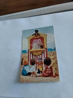 KINDEREN OP STRAND KIJKEN POPPENKAST, Ophalen of Verzenden, Voor 1920, Kinderen