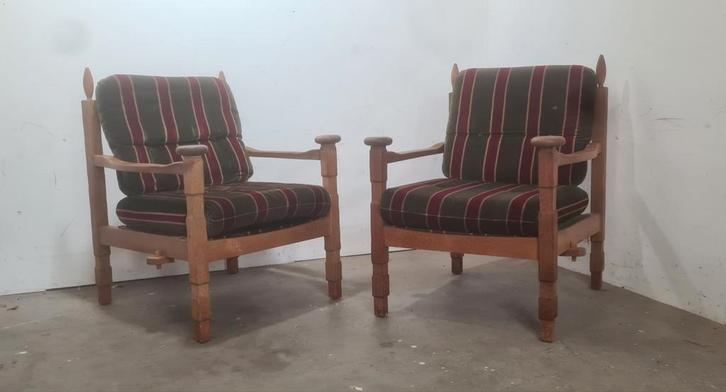 Brutalist Troon Stoelen Set, Huis en Inrichting, Fauteuils, Gebruikt, Hout, Stof, 50 tot 75 cm, Minder dan 75 cm, Ophalen