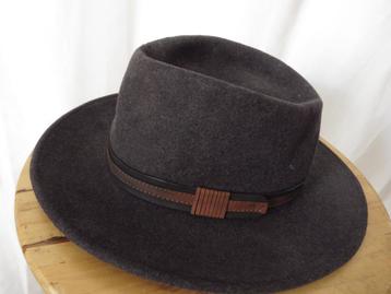 grijze vintage wollen crushable hoed mt L delweis rosenrot beschikbaar voor biedingen