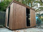 Grote thermowood buitensauna  300x200 met groot panoramaraam, Ophalen, Nieuw, Fins of Traditioneel, Complete sauna