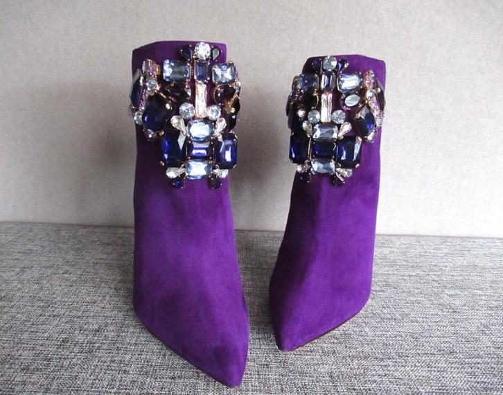 Zeldzame Dsquared2 laarzen in paarse suède met kristal, 37, Kleding | Dames, Schoenen, Nieuw, Lage of Enkellaarzen, Overige kleuren