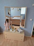 Mooie kaptafel met spiegels en 2 lades, Ophalen of Verzenden, Zo goed als nieuw, Rechthoekig, Minder dan 100 cm