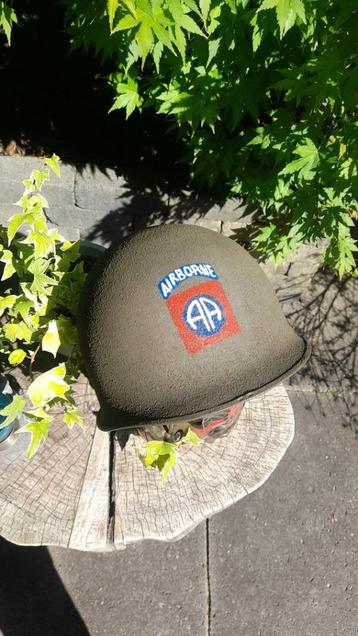US M1C Paratrooper Helmet Repro -82nd Airborne Hand Painted  beschikbaar voor biedingen