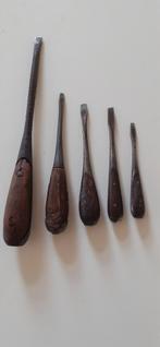 antieke schroevendraaiers met houten handvat, Ophalen of Verzenden