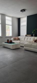 Lederland Loungebank Wit Leer, Ophalen, 250 tot 300 cm, Gebruikt, 100 tot 125 cm