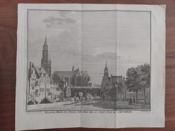 4 / Prinsenhof Markt stadhuis Arnhem - gravure uit 1741 beschikbaar voor biedingen