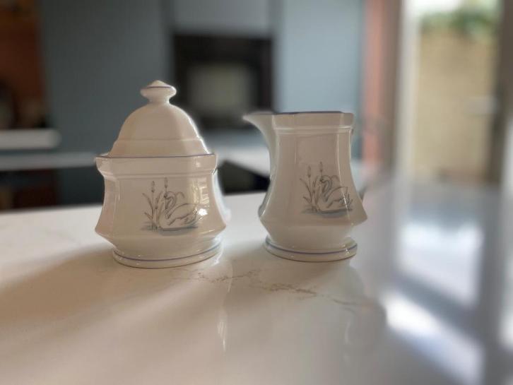 Vintage Winterling Bavaria roomstel - zwaandecor, Antiek en Kunst, Antiek | Servies los, Ophalen of Verzenden