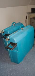 2 Samsonite Koffers - Vintage Blauw, Wieltjes, Gebruikt, Hard kunststof, 45 tot 55 cm