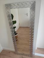 Unieke aluminium spiegel - traanplaat / metallic look, Huis en Inrichting, Rechthoekig, Zo goed als nieuw, Ophalen