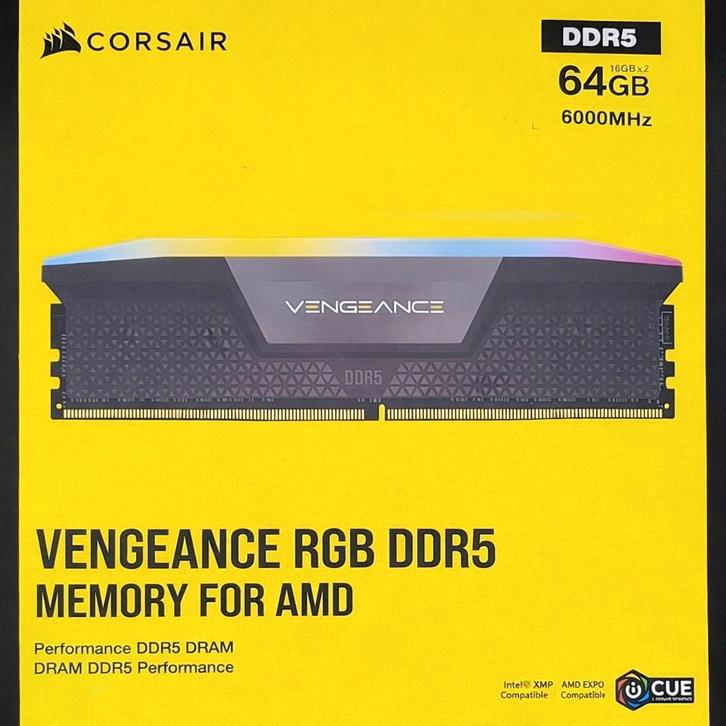 Corsair Vengeance DDR5 64GB (6000MHz) RGB RAM with Heat Sink, Computers en Software, RAM geheugen, Zo goed als nieuw, Desktop