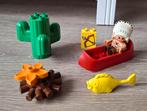 Indiaan in kano, Kinderen en Baby's, Speelgoed | Duplo en Lego, Ophalen of Verzenden, Zo goed als nieuw, Duplo