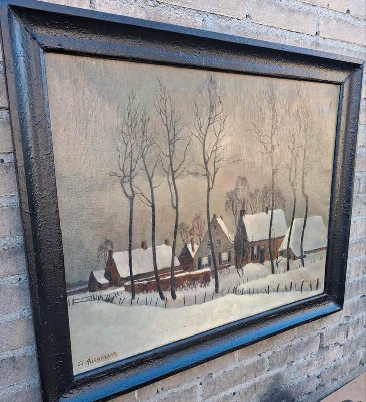 Gé Hurkmans (1911‐1984),Winterse rust in buitengebied., Antiek en Kunst, Kunst | Schilderijen | Klassiek, Ophalen
