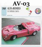 Av03 autokaart alfa romeo spider corto ( 1969 ), Ophalen of Verzenden, Zo goed als nieuw, Auto's