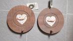 2 nieuwe ronde houten vintage kapstokhaken met een hart, Huis en Inrichting, Woonaccessoires | Kapstokken, Ophalen of Verzenden