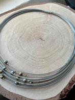 Collier ketting multistrang met kogel kralen, Ophalen of Verzenden, Zo goed als nieuw, Zilver, Overige materialen