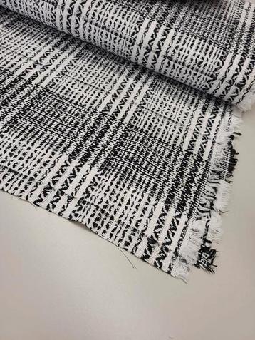 5,20 meter couture katoen zwart wit ruit beschikbaar voor biedingen