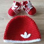 Gehaakte baby slofjes muts Adidas, Kinderen en Baby's, Babykleding | Mutsen, Sjaals en Wanten, Setje, Nieuw, Ophalen of Verzenden