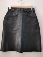 Vintage leren rok S, Kleding | Dames, Rokken, Verzenden, Zwart, Zo goed als nieuw, Vintage