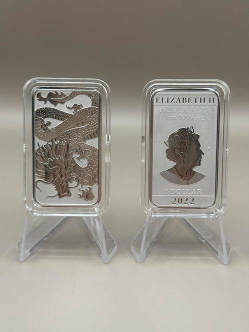 Zilver muntbaar, Perth Mint - Rectangle Dragon 2022, Postzegels en Munten, Edelmetalen en Baren, Zilver, Ophalen of Verzenden