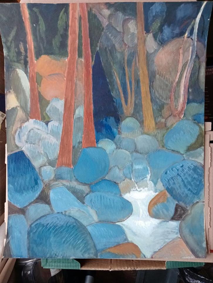 Leo Gestel stijl aquarel, 40x50cm, Antiek en Kunst, Kunst | Schilderijen | Klassiek, Ophalen of Verzenden