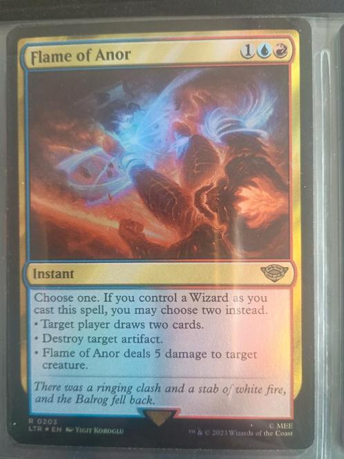 MTG Flame of Anor(foil), Hobby en Vrije tijd, Verzamelkaartspellen | Magic the Gathering, Zo goed als nieuw, Ophalen of Verzenden