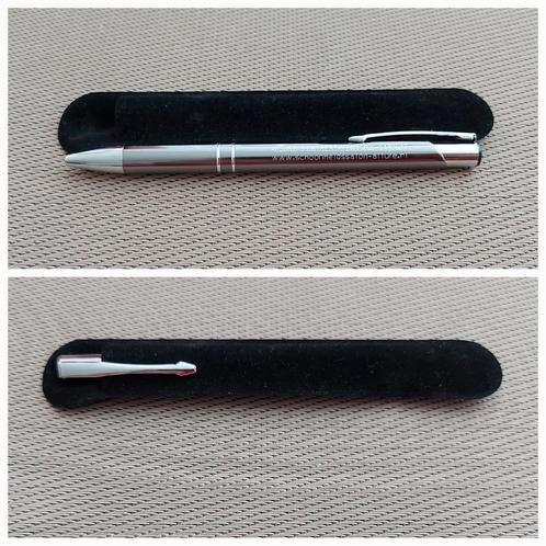 NIEUW! pen, balpen met reclame - in zwart hoesje, Verzamelen, Pennenverzamelingen, Nieuw, Balpen, Overige merken, Met reclame