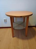 Houten Bijzettafel met Glas (rond), Minder dan 55 cm, Gebruikt, Hout, Ophalen