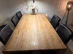 Eiken tafel massief 2,20 x 1,00, Ophalen, Landelijk modern, 100 tot 150 cm, Eikenhout