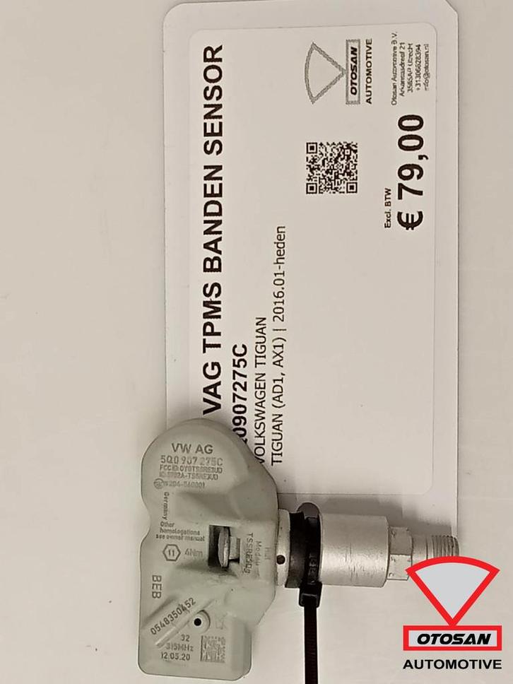 VW Audi Seat Skoda VAG TPMS Banden Sensor 5Q0907275C, Auto-onderdelen, Elektronica en Kabels, Volkswagen, Gebruikt, Ophalen of Verzenden